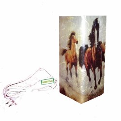 Lampe verre Chevaux serviettage
