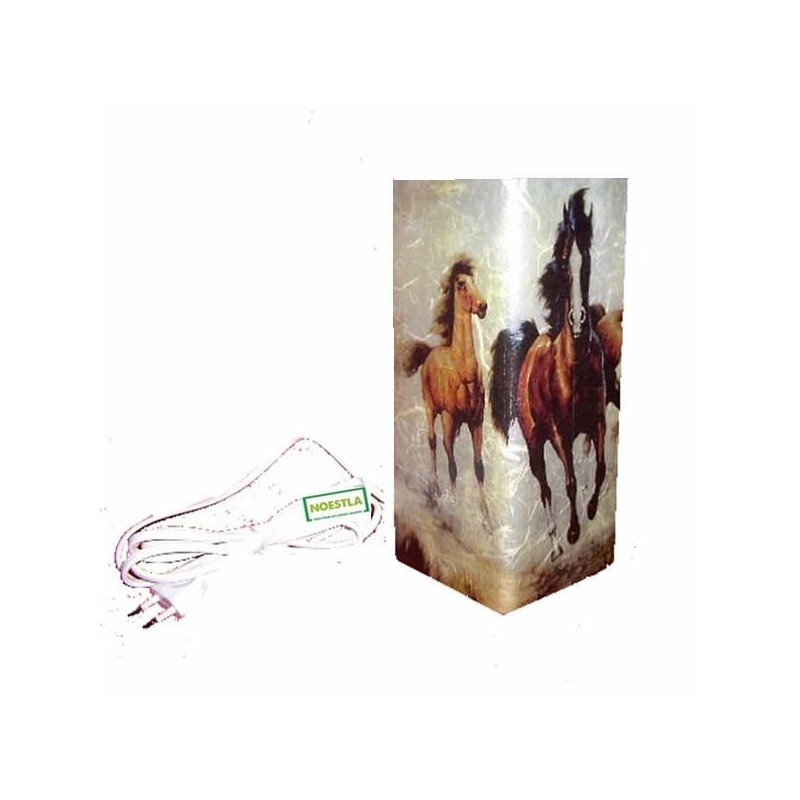 Lampe verre Chevaux serviettage
