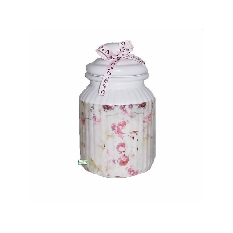 Bonbonnière verre Fleurs serviettage