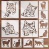 12 Pochoirs Chats Loisirs créatifs-1