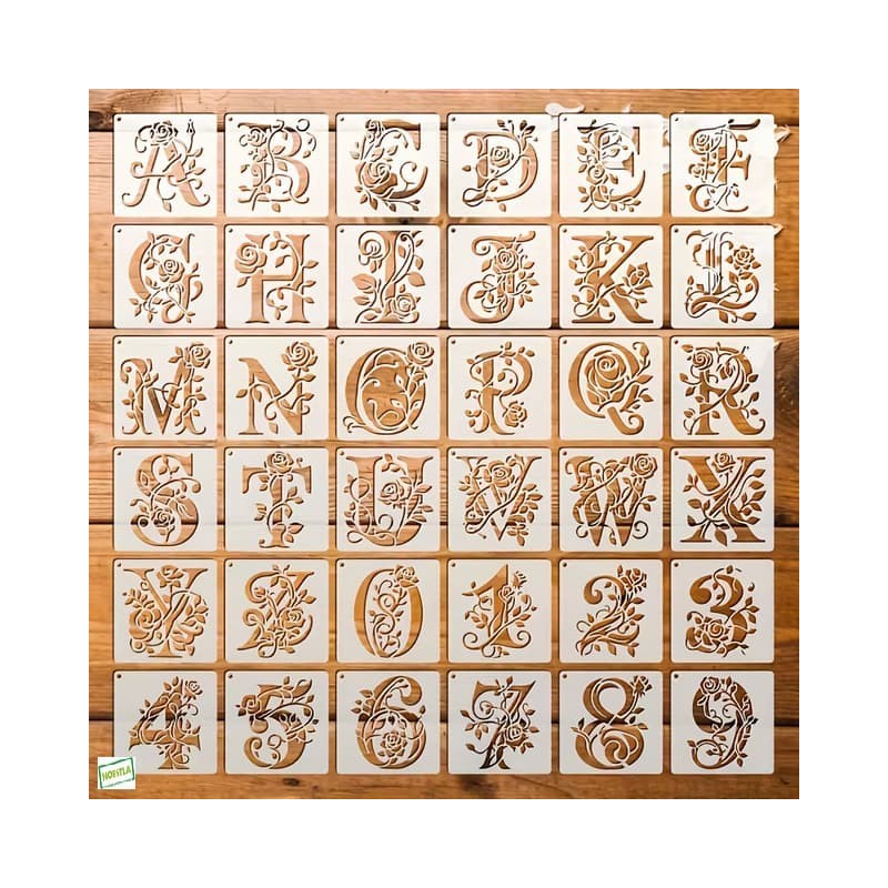 36 Pochoirs Alphabet Loisirs créatifs-1
