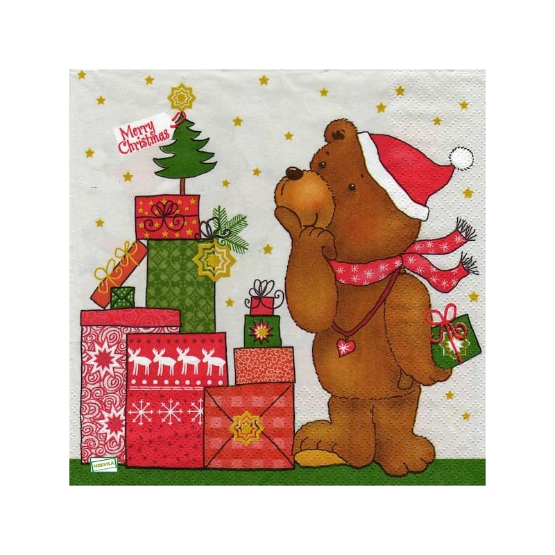 1serviette Ourson de Noêl-42