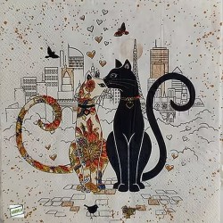 1serviette papier Chats -93