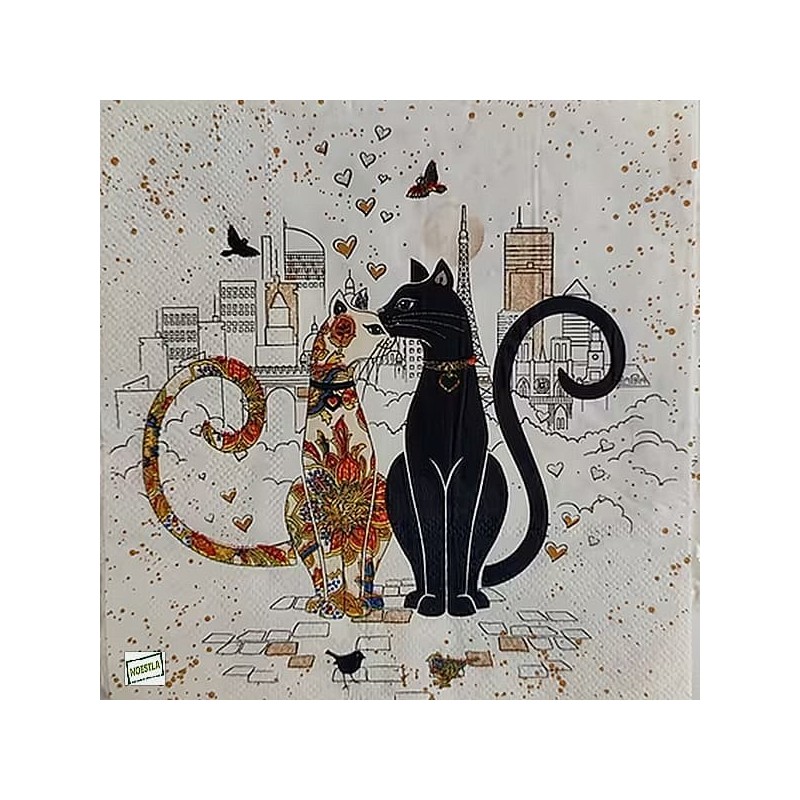 1serviette papier Chats -93