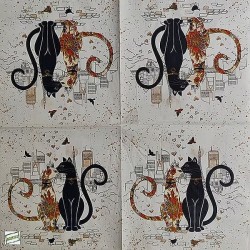 1serviette papier Chats -93