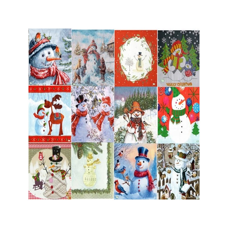 12serviettes Bonhomme neige-L45