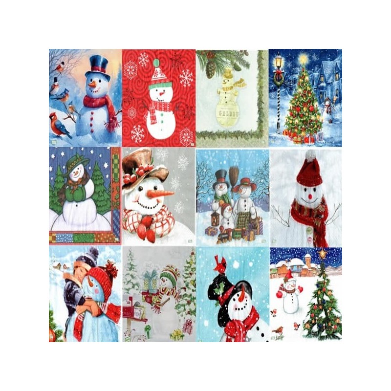 12serviettes Bonhomme neige-L63
