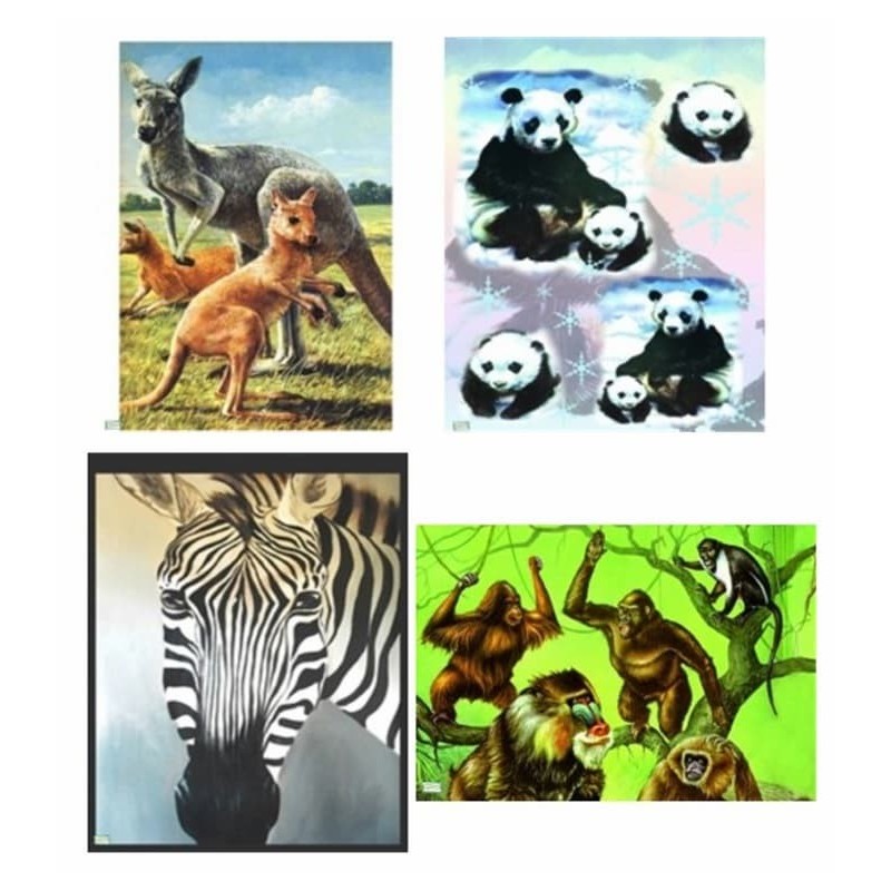 4GRANDS papiers riz Animaux-X1