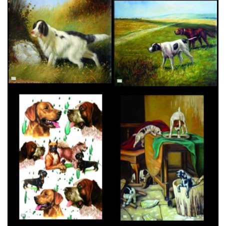 4GRANDS papiers riz Chiens -X1