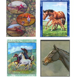 4 GRANDS papiers Chevaux-ZAN331G