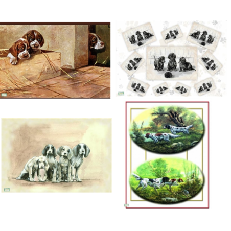 4GRANDS papiers riz Chiens-ZAN81G