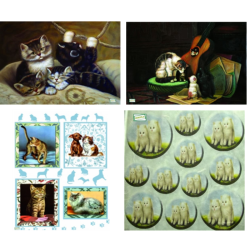 8GRANDS papiers riz Chats -ZZZ25