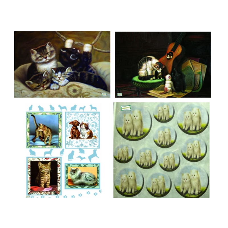 8GRANDS papiers riz Chats -ZZZ25