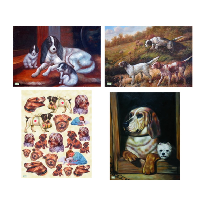 8GRANDS papiers riz Chiens-ZAN161G