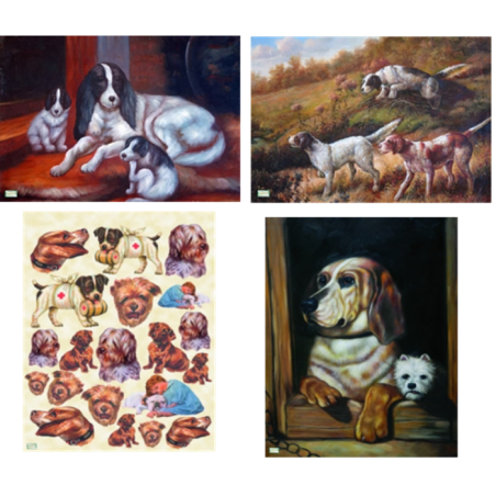 8GRANDS papiers riz Chiens-ZAN161G