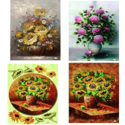 4GRANDS papiers de riz Fleurs -F191G