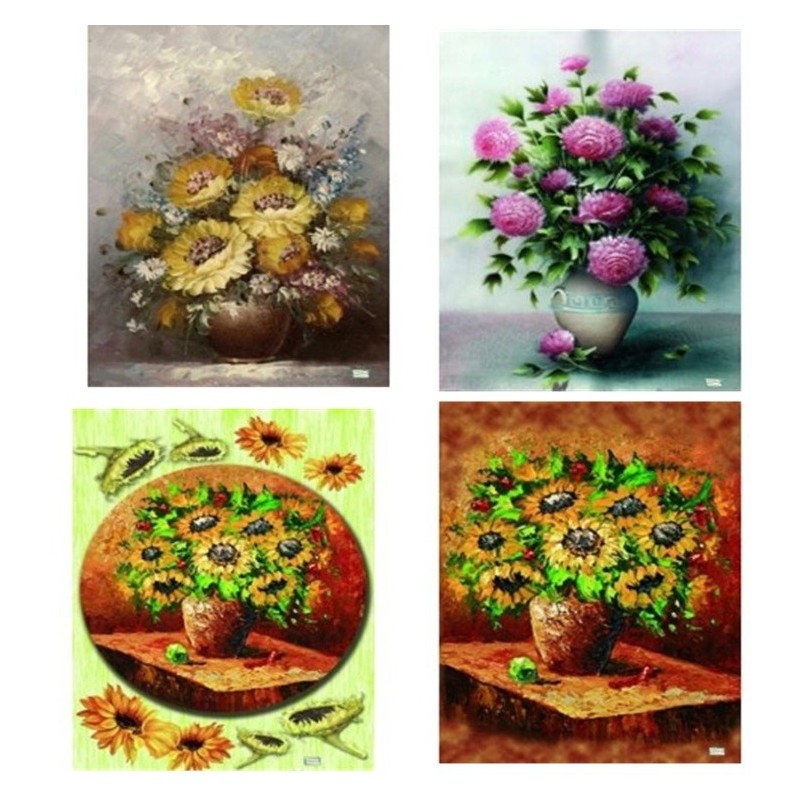 4GRANDS papiers de riz Fleurs -F191G