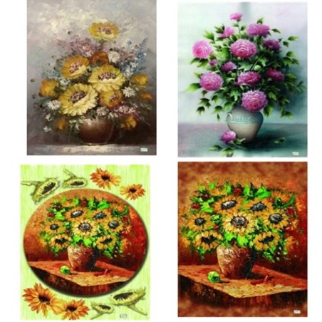 4GRANDS papiers de riz Fleurs -F191G