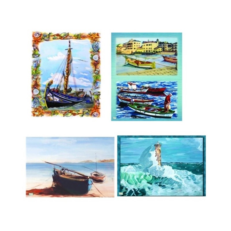 4 GRANDS papier riz Mer -ZV213G