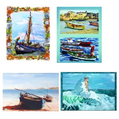 4 GRANDS papier riz Mer -ZV213G