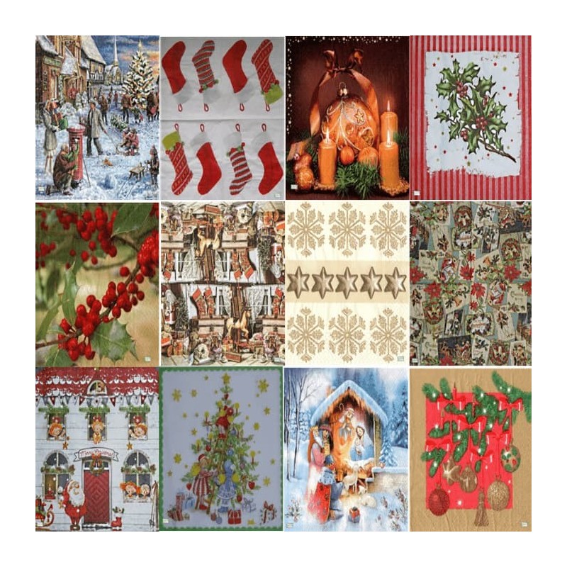 12 serviettes Noêl -L61