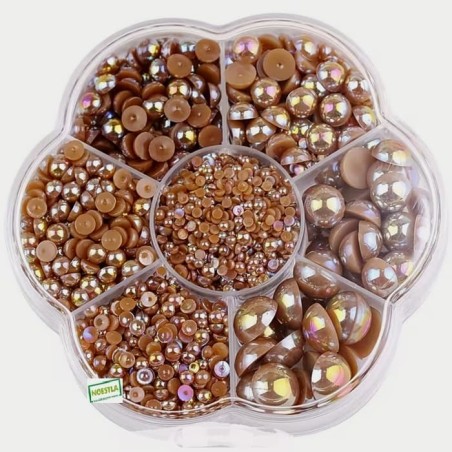 5000 demi perles marron
