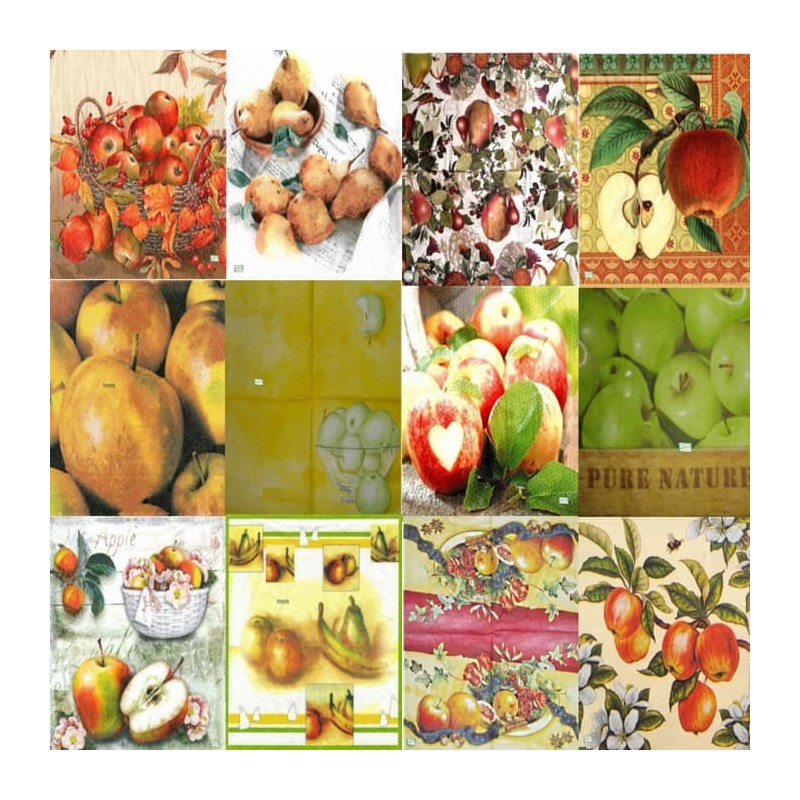 12 serviettes Les Pommes -L46