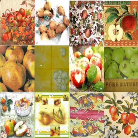 12 serviettes Les Pommes -L46