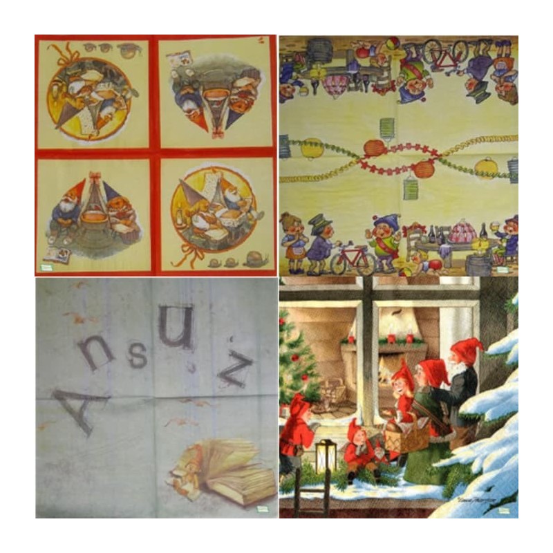 4 serviettes papier Lutins- 2