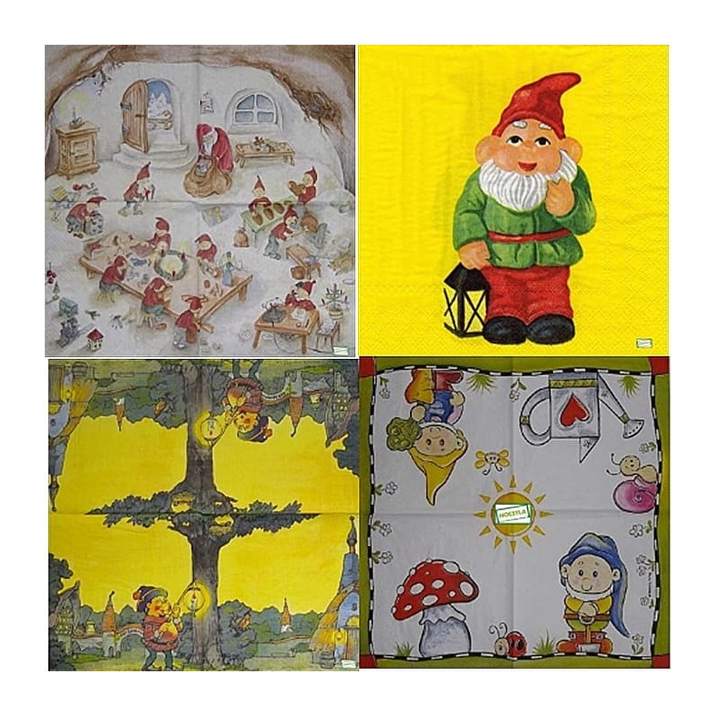 5 serviettes papier Lutins- 3