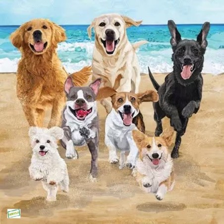 1serviette papier Chiens -33