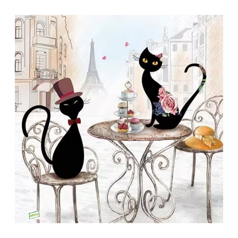 1serviette papier Chats -98