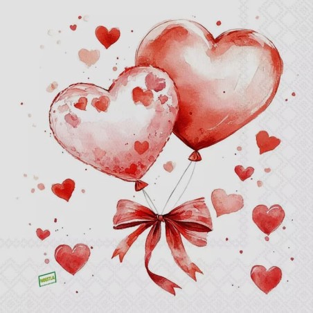 1serviette papier Coeurs -19