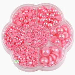 5000 demi perles Rose profond