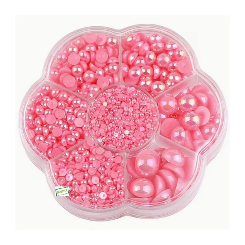 5000 demi perles Rose profond