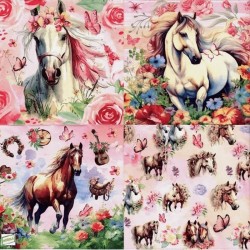 1serviette papier Chevaux-64