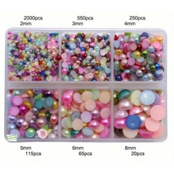 3000 demi perles Multicolores