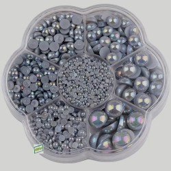 5000 demi perles Gris foncé