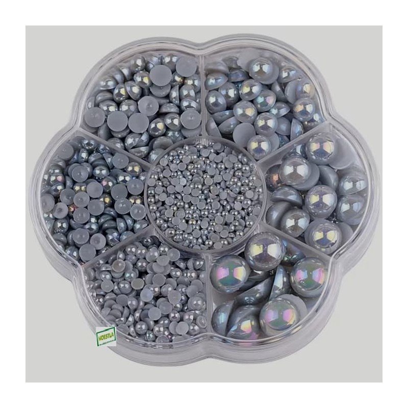 5000 demi perles Gris foncé