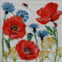 1 serviette Coquelicots -91