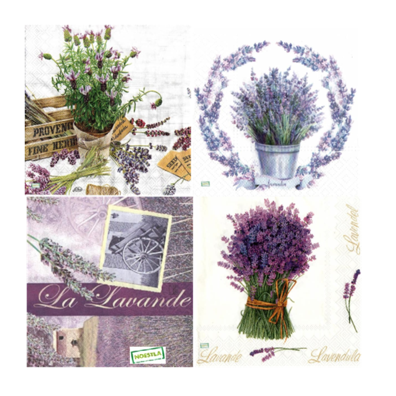 4 serviettes Lavande -LA3