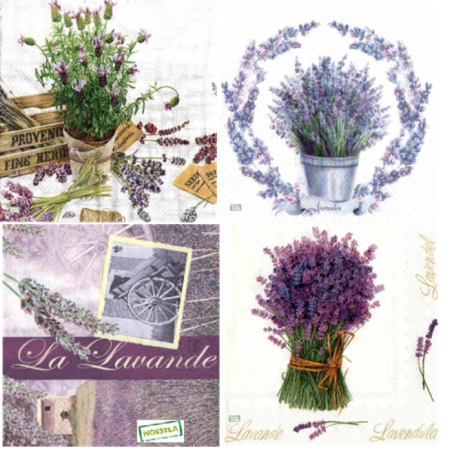 4 serviettes Lavande -LA3