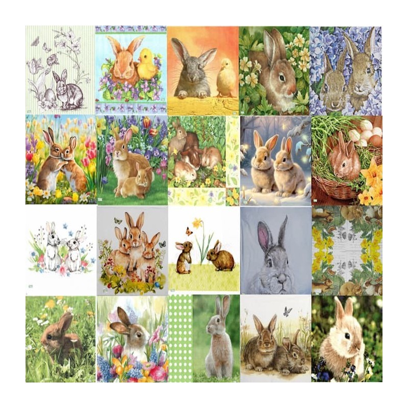 20 serviettes Les Lapins-L60