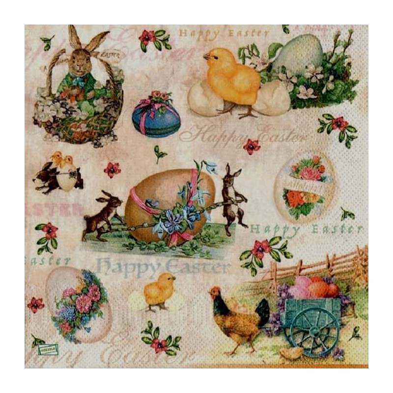 1 serviette papier Pâques -46