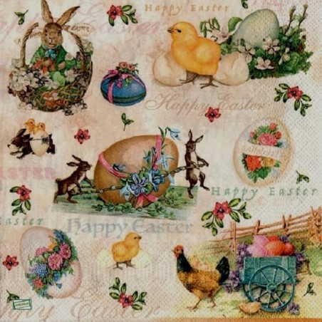 1 serviette papier Pâques -46