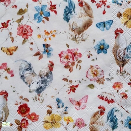 1serviette papier Poulets -67