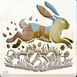 1 Grand Pochoir - Pâques -N1