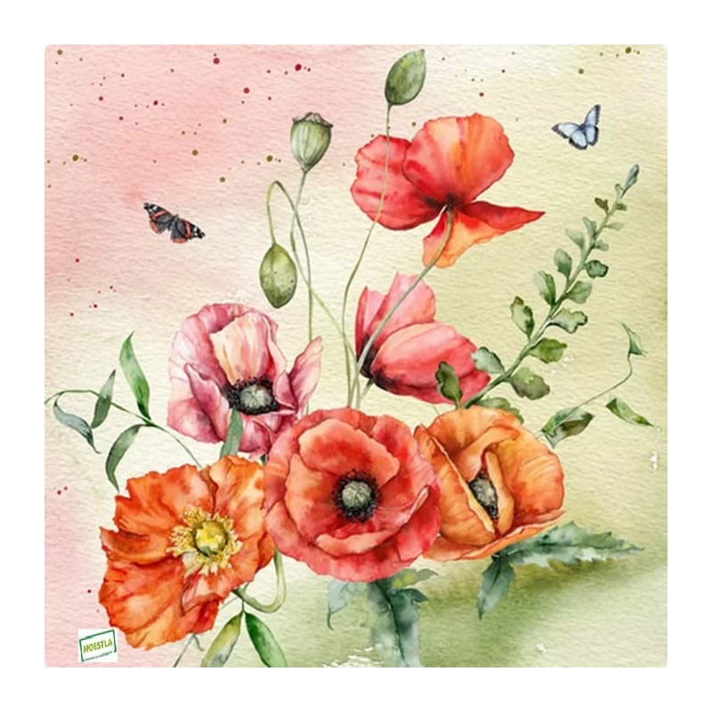 1 serviette Coquelicots -98