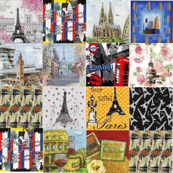 16 serviettes Monuments -L5