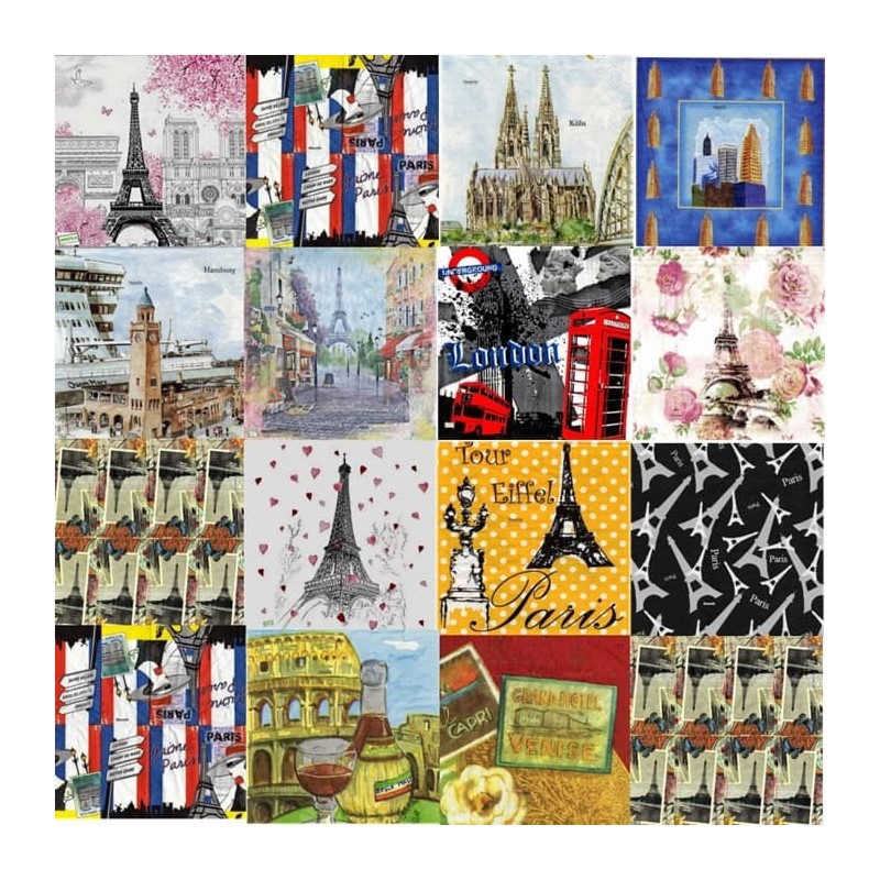16 serviettes Monuments -L5